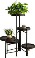 Plant Stand Indoor Outdoor, 5 Tier Corner Plant Shelf, Folding Metal Plant Stand for Living Room Office Garden Patio Balcony Black