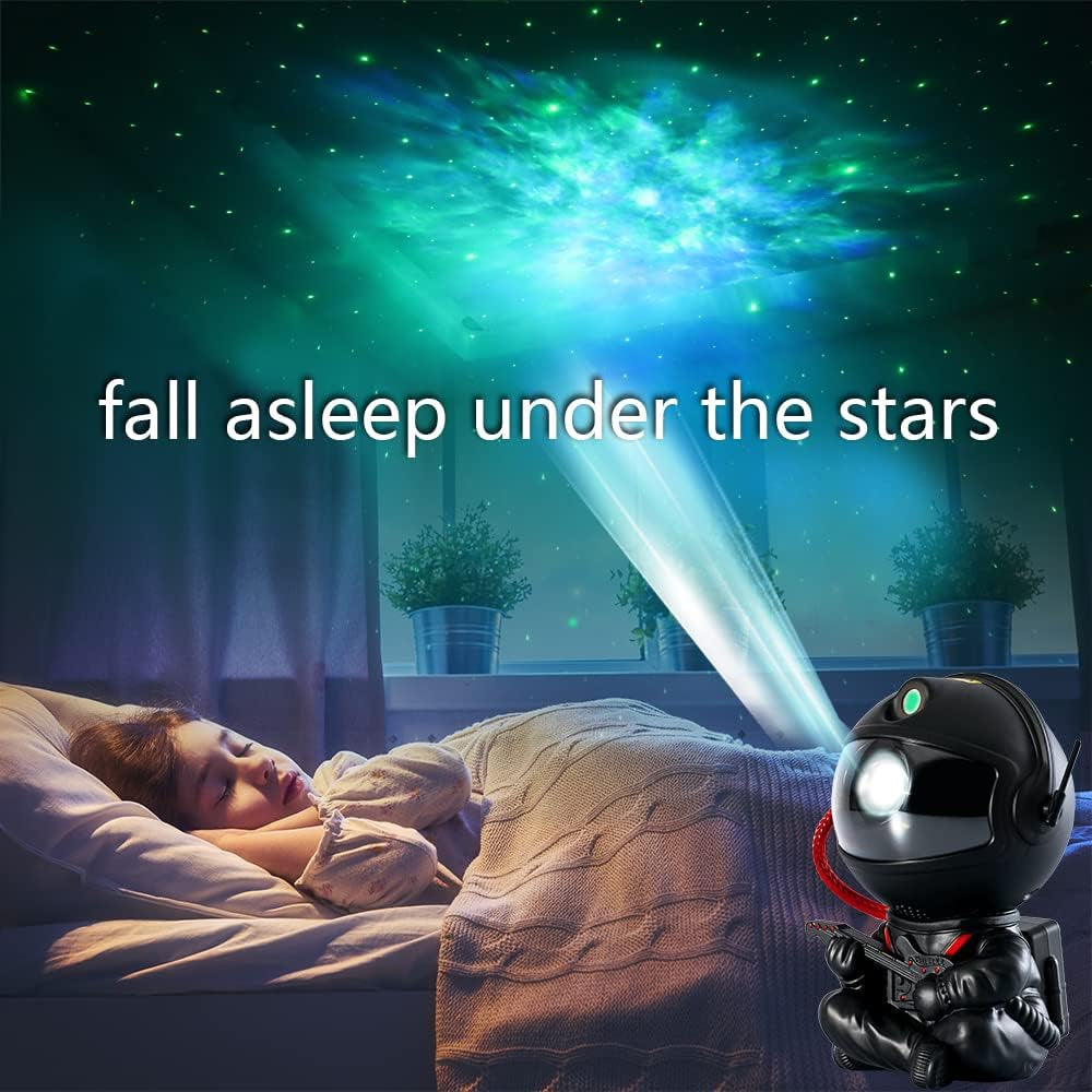 Astronaut Galaxy Projector, Remote Night Light for Kids Bedroom | 360° Adjustable Lamp Head, 8 Nebula Light Modes. Fits Bedroom Ceiling, Space‑Themed Decor Gift for Kids, Teens and Adults