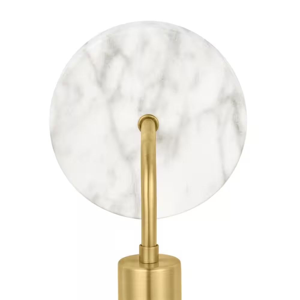 Hensley 1-Light Gold and Faux Marble Indoor Wall Sconce Light Fixture