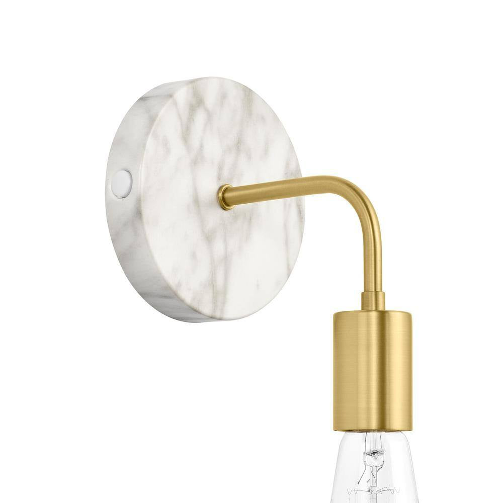 Hensley 1-Light Gold and Faux Marble Indoor Wall Sconce Light Fixture