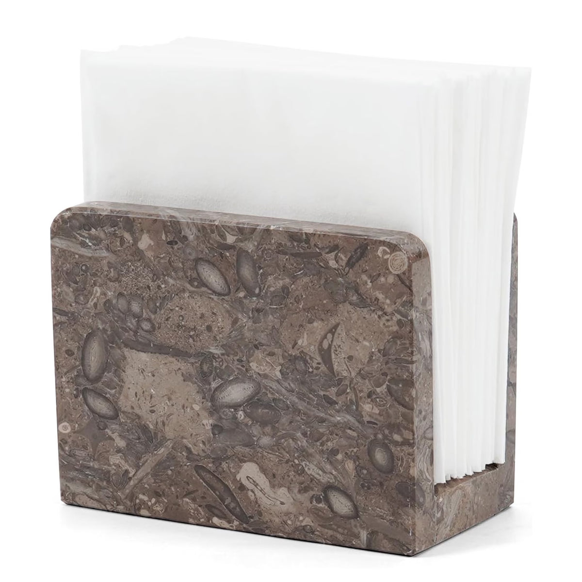 Marble Mini Napkin Holder 3 Inch Travertine Serviette Holder, Kitchen Table Top Decor, Napkins for Coffee Table, Cocktail Napkin Holder