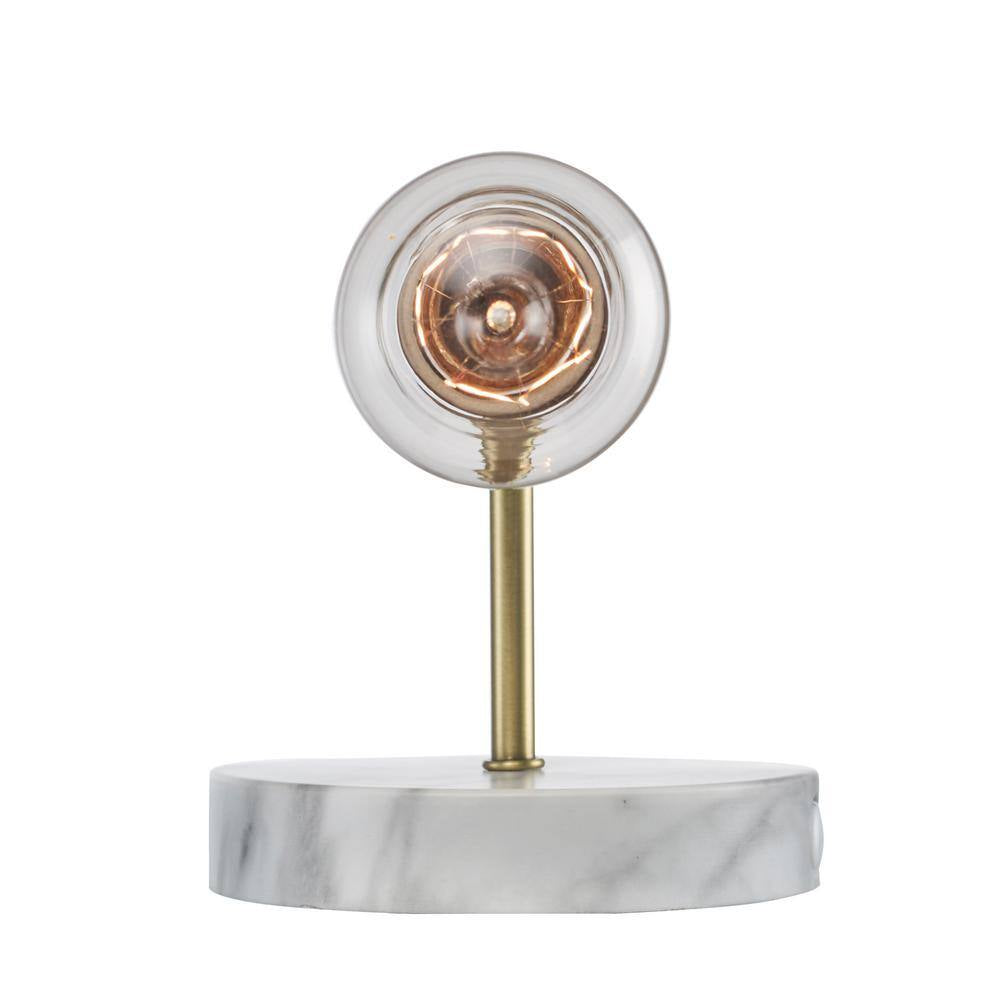 Hensley 1-Light Gold and Faux Marble Indoor Wall Sconce Light Fixture